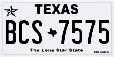 TX license plate BCS7575