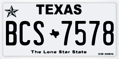TX license plate BCS7578