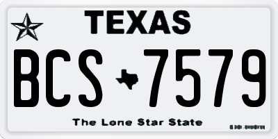 TX license plate BCS7579