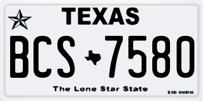 TX license plate BCS7580