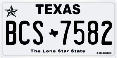 TX license plate BCS7582