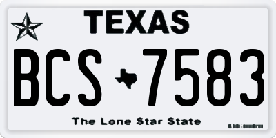 TX license plate BCS7583