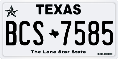 TX license plate BCS7585