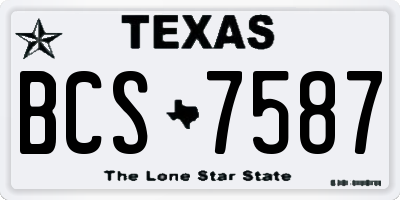 TX license plate BCS7587