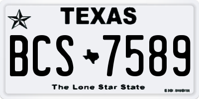 TX license plate BCS7589