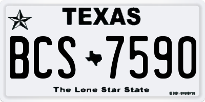 TX license plate BCS7590