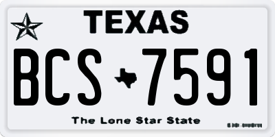 TX license plate BCS7591