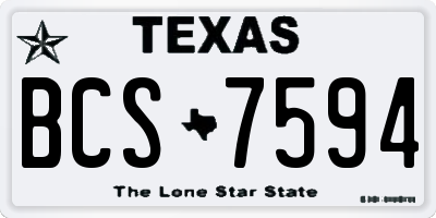 TX license plate BCS7594