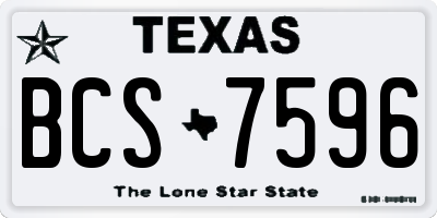 TX license plate BCS7596