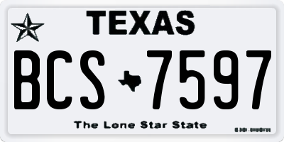 TX license plate BCS7597