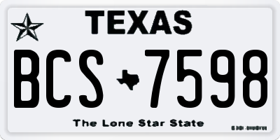 TX license plate BCS7598