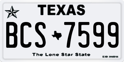 TX license plate BCS7599