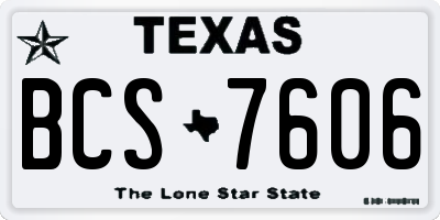 TX license plate BCS7606
