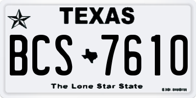 TX license plate BCS7610