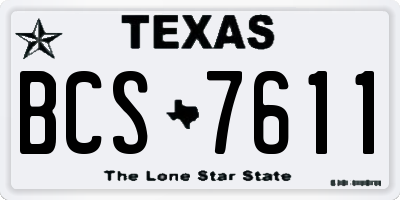 TX license plate BCS7611