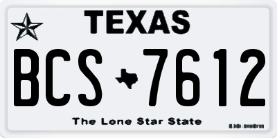 TX license plate BCS7612
