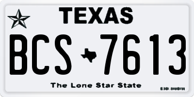TX license plate BCS7613