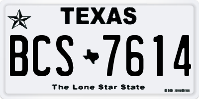 TX license plate BCS7614