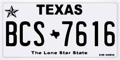 TX license plate BCS7616