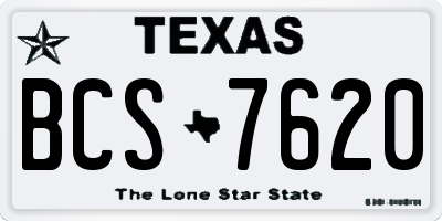 TX license plate BCS7620