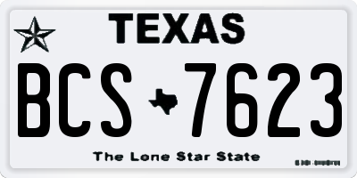 TX license plate BCS7623