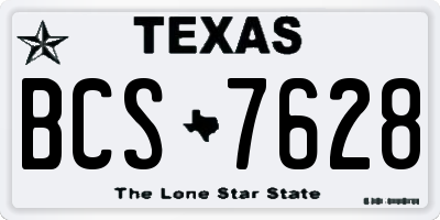 TX license plate BCS7628
