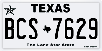 TX license plate BCS7629