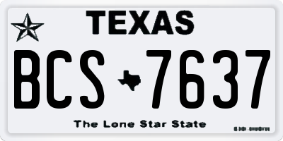 TX license plate BCS7637