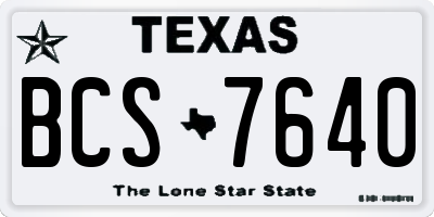 TX license plate BCS7640