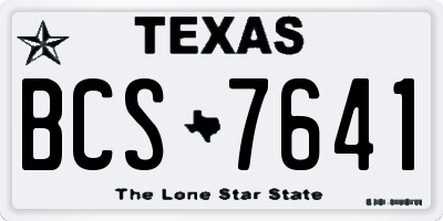 TX license plate BCS7641