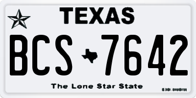 TX license plate BCS7642