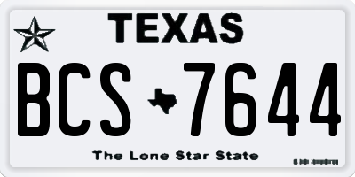 TX license plate BCS7644