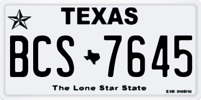 TX license plate BCS7645