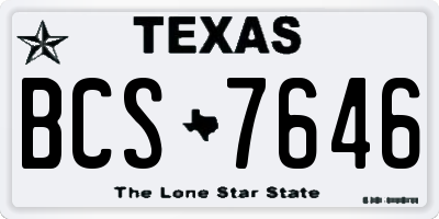 TX license plate BCS7646