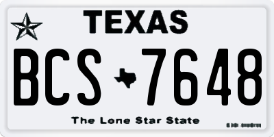TX license plate BCS7648