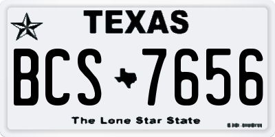 TX license plate BCS7656