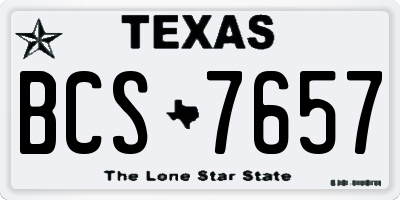 TX license plate BCS7657