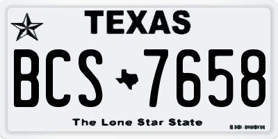 TX license plate BCS7658