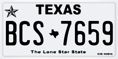TX license plate BCS7659