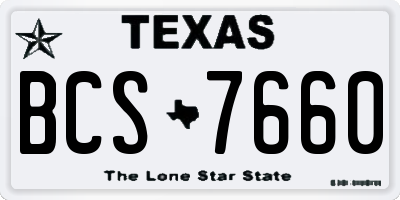 TX license plate BCS7660