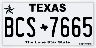 TX license plate BCS7665