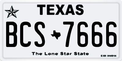 TX license plate BCS7666