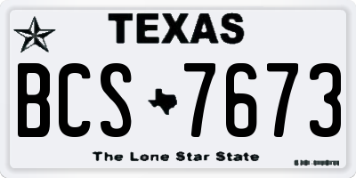 TX license plate BCS7673
