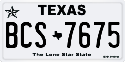 TX license plate BCS7675