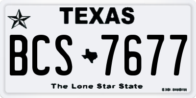 TX license plate BCS7677