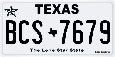 TX license plate BCS7679
