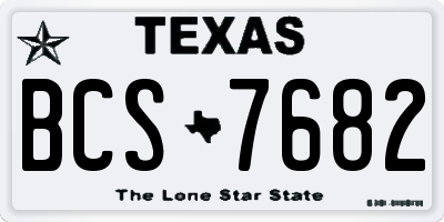 TX license plate BCS7682