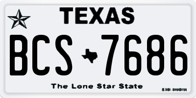 TX license plate BCS7686