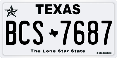 TX license plate BCS7687