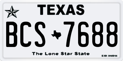 TX license plate BCS7688